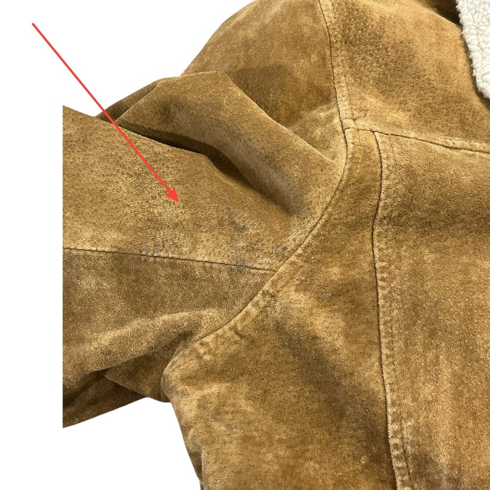 Vintage Bernardo Suede Leather Shearling 70s Jacket Penny Lane Western Ranch - Picture 6 of 13